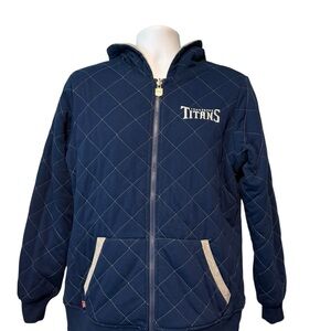 Tennessee Titans Mens Reversible Quilted Zip Up Jacket With Hood M